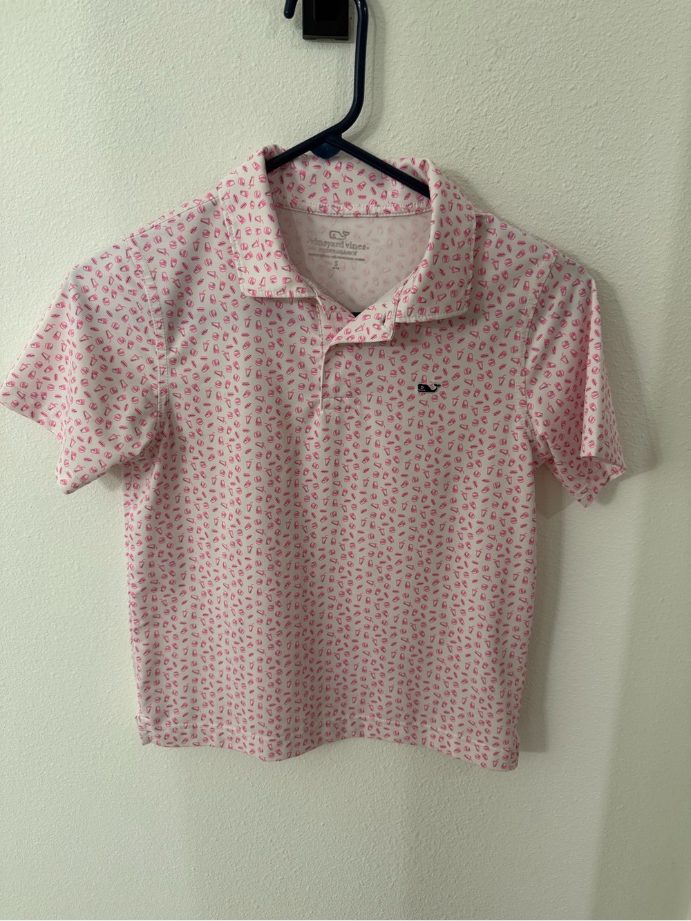 Vineyard Vines boys Pink fast food-Print Polo
